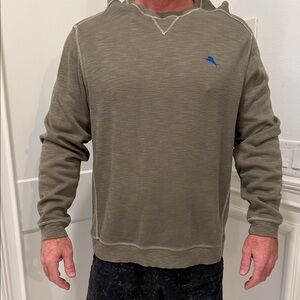 Men's Olive Sweater with Blue Logo